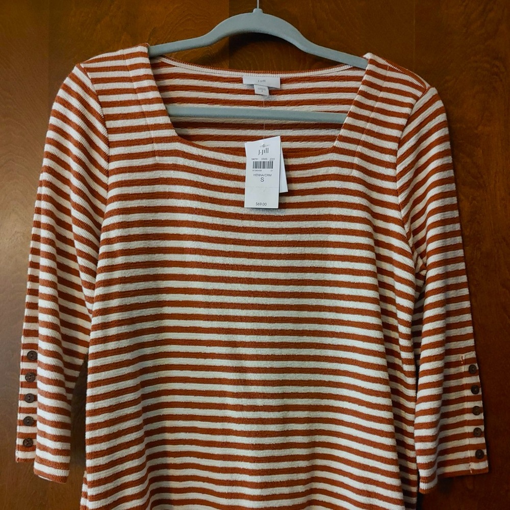 NWT j. jill 3/4 button-sleeve sweater Womens Small